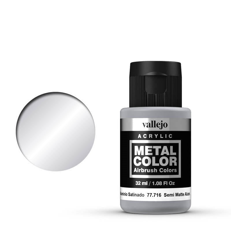 Vallejo Metal Color Semi Matt Aluminium 32ml Acrylic Paint