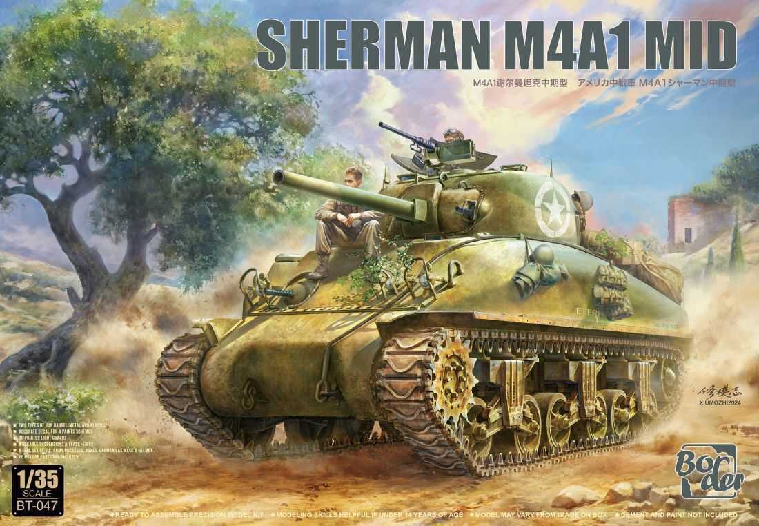 1:35 Border Model Sherman M4A1 Mid Plastic Model Kit