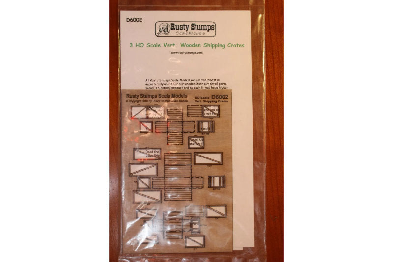 HO SCALE Rusty Stumps 3x Vertical Wooden Shipping Crates