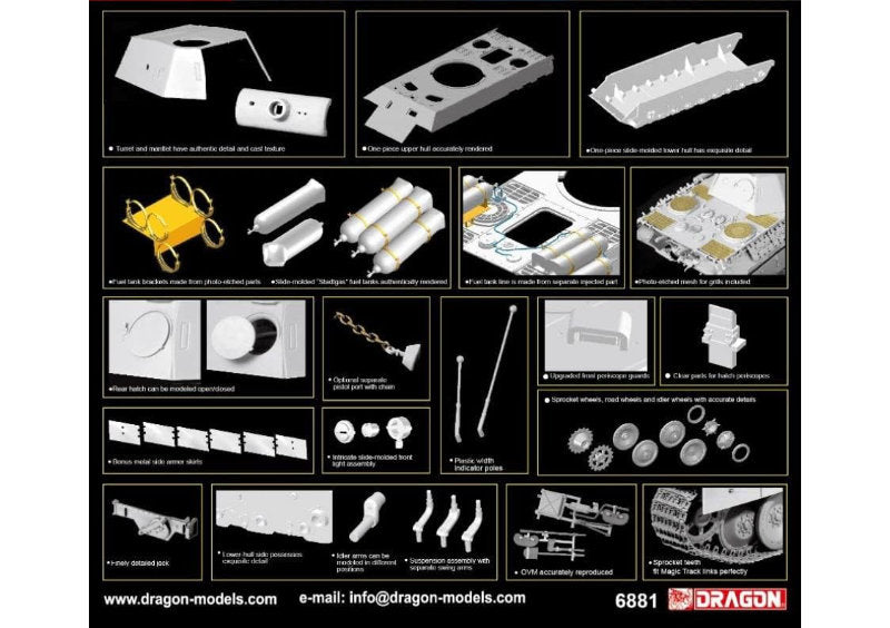 1:35 DRAGON Panther D w/"Stadtgas" Fuel Tanks (Magic Track included) Plastic Model Kit