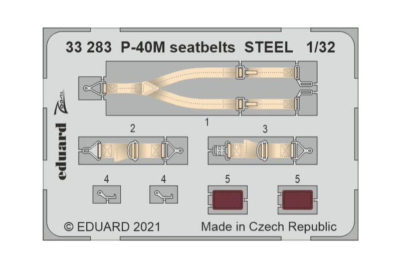 1:32 EDUARD P-40M seatbelts STEEL Photo etched parts