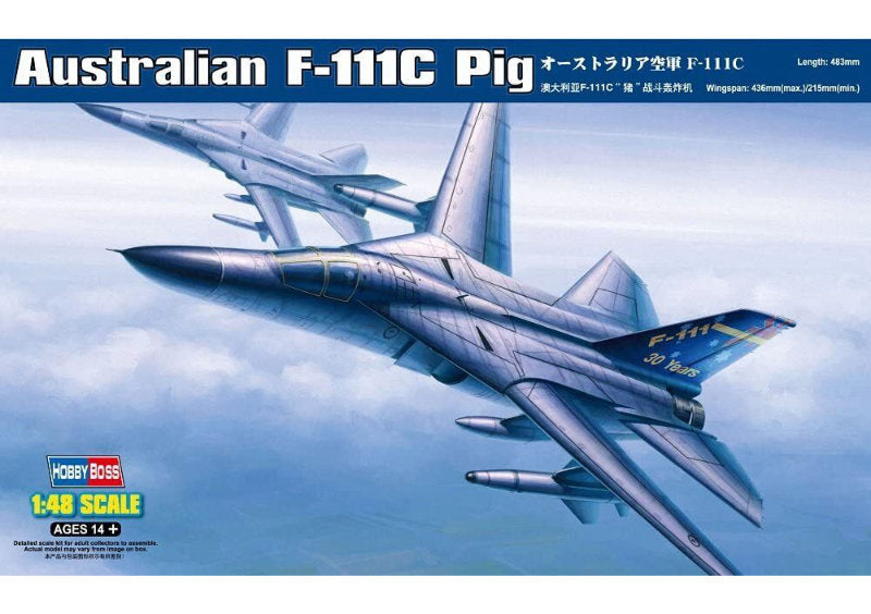 1:48 HobbyBoss Australian F-111C Pig Plastic Model Kit *Australian Decals*