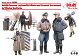 1:48 ICM WWII German Luftwaffe Pilots and Ground Personnel in Winter Uniform (5 Figures) Plastic Model Kit
