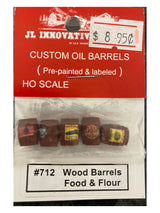 HO SCALE JLI Custom Food & Flour Wood Barrels