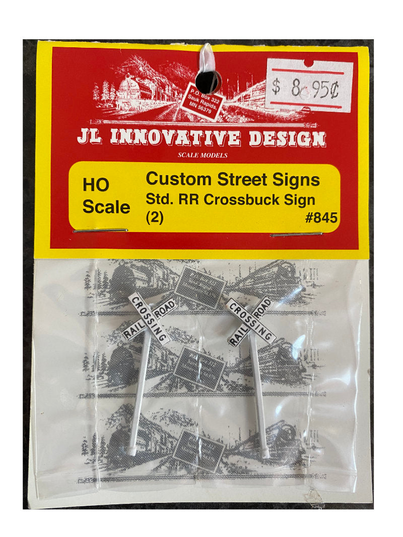 HO SCALE JLI Std. RR Crossbuck Sign (Railway Crossing)