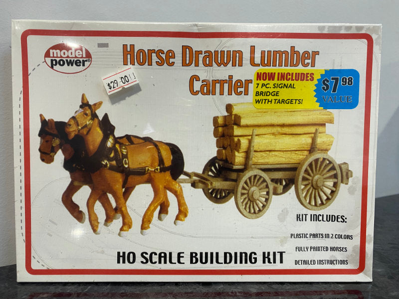 HO SCALE MODEL POWER Horse Drawn Lumber Carrier Kit