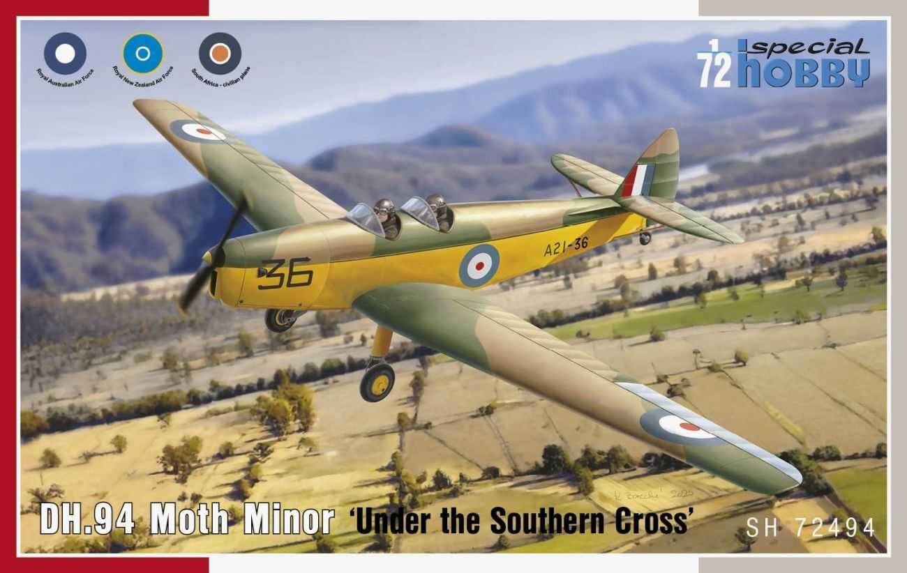 1:72 Special Hobby DH.94 Moth Minor ‘Under the Southern Cross’ Plastic Model Kit *Australian Decals*