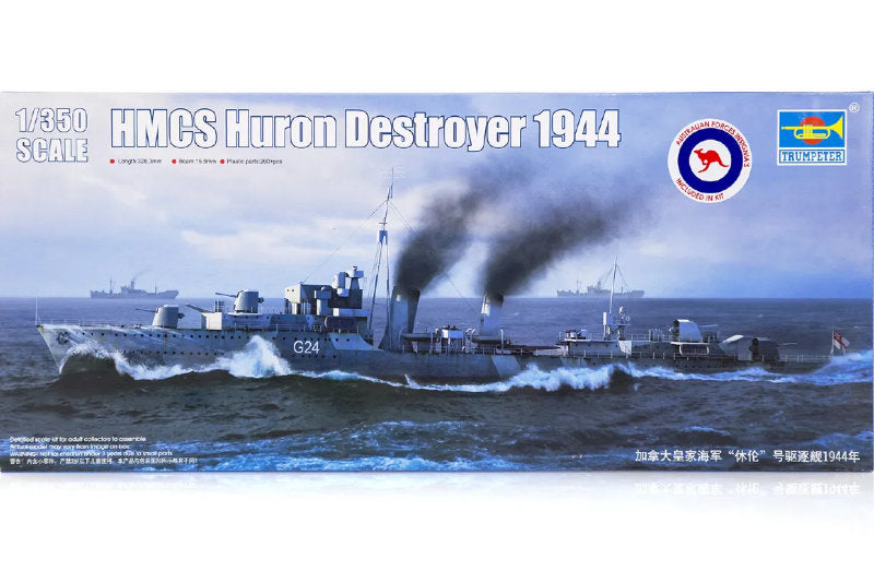 1:350 TRUMPETER HMCS Huron Destroyer 1944 Plastic Model Kit *Australian Decals*