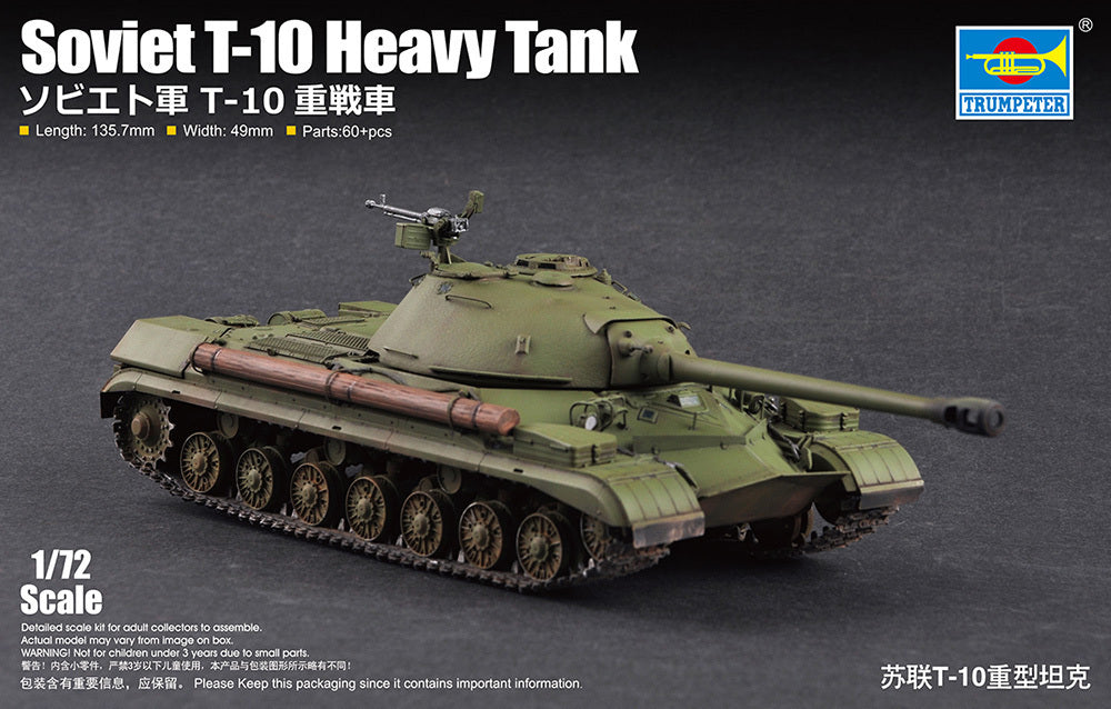 1:72 TRUMPETER Soviet T-10 Heavy Tank Plastic Model Kit