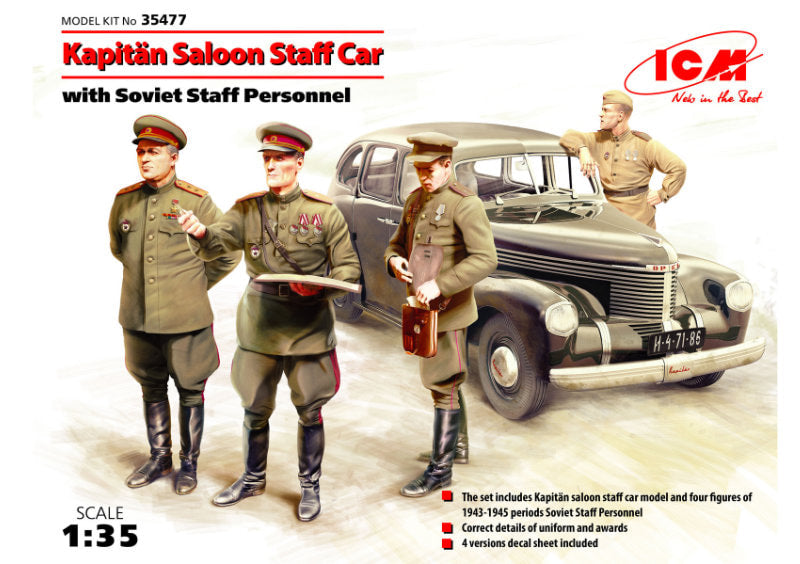 1:35 ICM KAPITAN SALOON STAFF CAR W/PERSONNEL kit