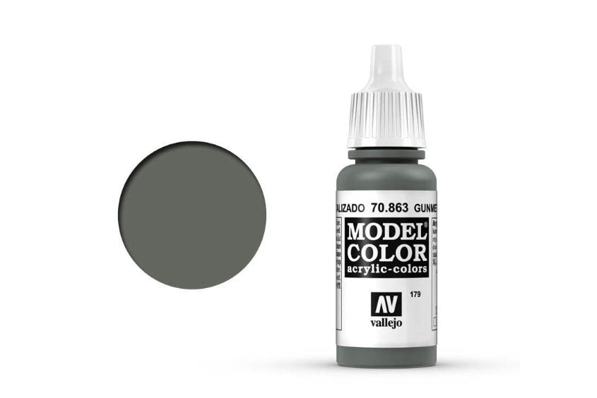 Vallejo Model Colour #179 Metallic Gunmetal Grey 17 ml Acrylic Paint [70.863]