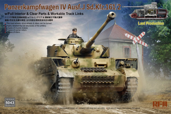 1:35 RYEFIELD Pz. Kpfw. IV Ausf. J Last Production w/full interior Plastic Model Kit