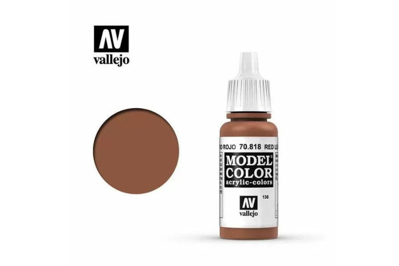 Vallejo Model Colour - Red Leather 17 ml Acrylic Paint