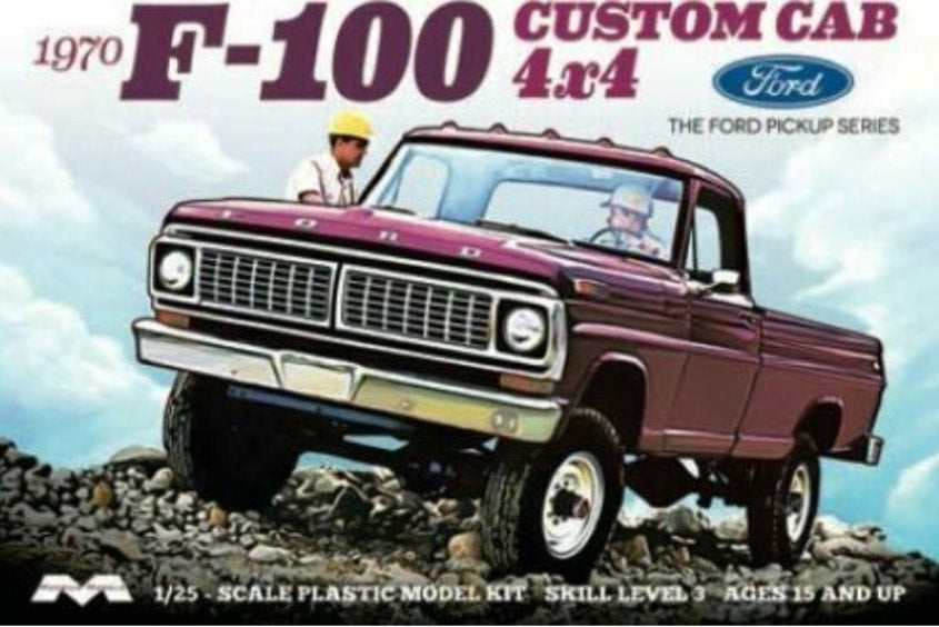 1:25 Moebius 1970 F-100 Ford Custom Cab Truck Plastic Model Kit