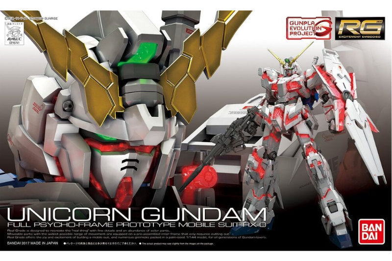 1:144 BANDAI RG UNICORN GUNDAM Plastic Model Kit