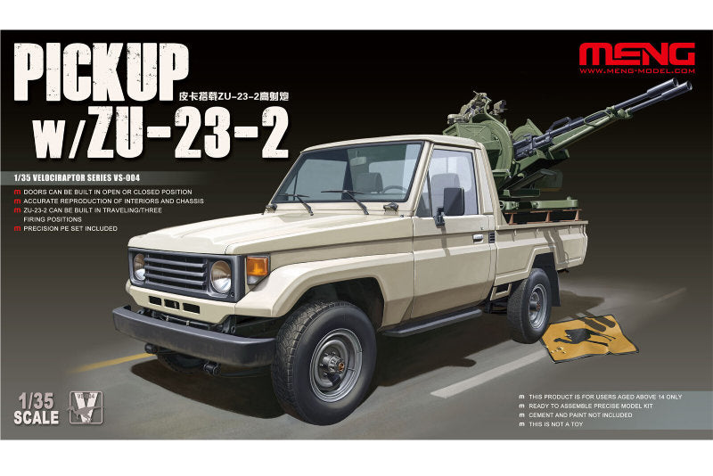 1:35 MENG Pick Up w/ ZU-23-2 Plastic Model Kit