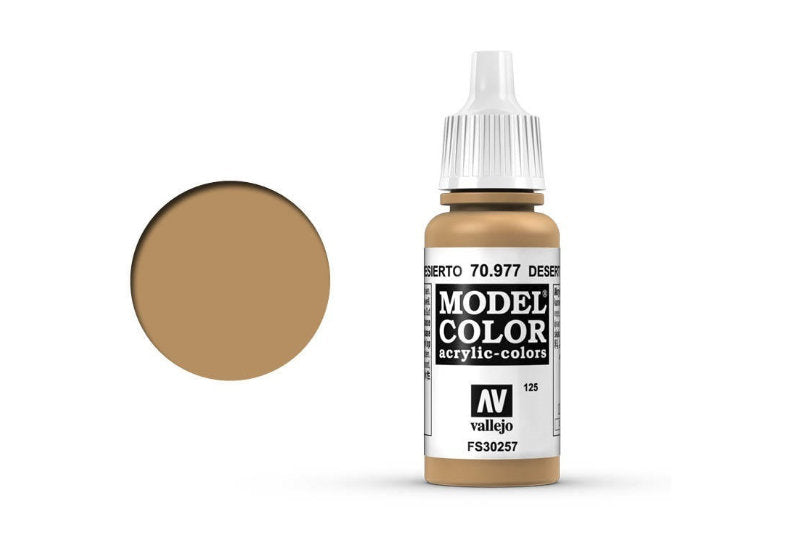 Vallejo Model Colour #125 Desert Yellow 17 ml Acrylic Paint