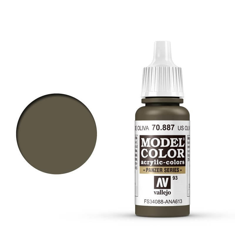 Vallejo Model Colour #093 US Olive Drab 17 ml Acrylic Paint [70.887]