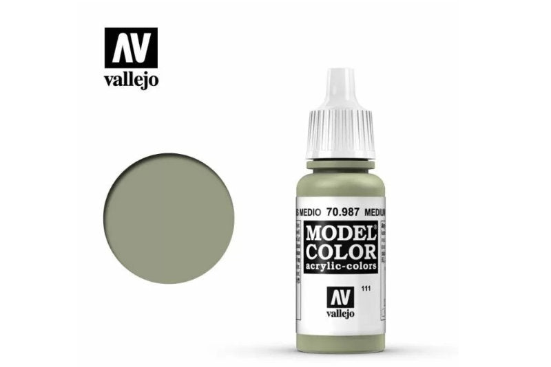 Vallejo Model Colour - Medium Grey 17 ml Acrylic Paint