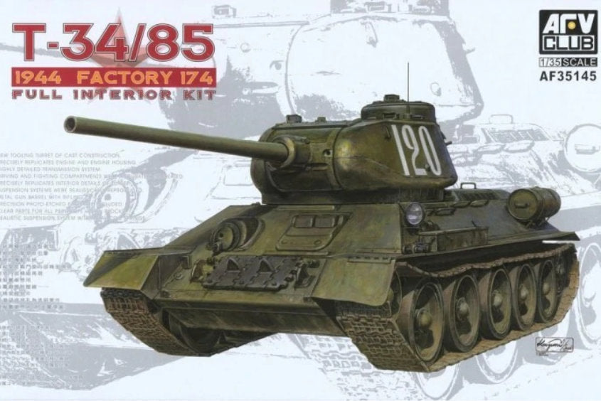 1:35 AFV Club T34/85 Model 174 Factory (Full Interior Kit) Plastic Model Kit