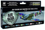 VALLEJO Model Air WWII RAF Day Fighters 8 Colour Acrylic Airbrush Paint Set