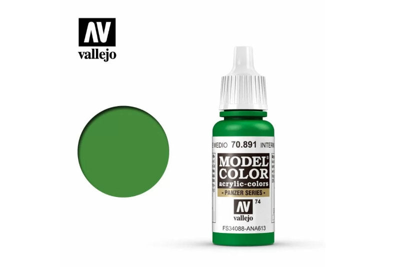 Vallejo Model Colour - Intermediate Green 17 ml Acrylic Paint