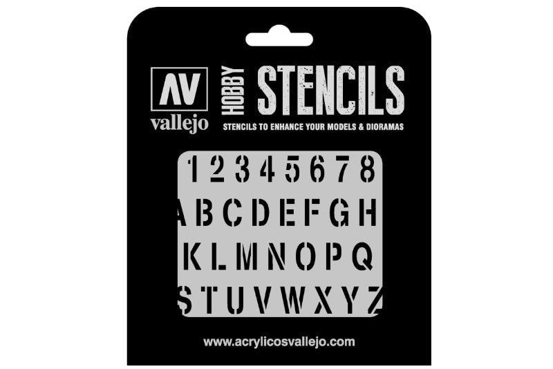 1:35 Vallejo Stamp Font Stencil