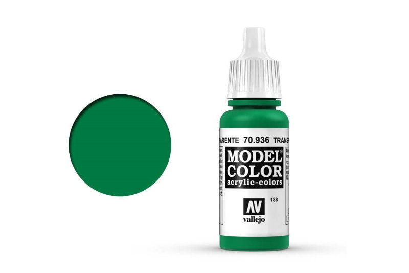 Vallejo Model Colour #188 Transparent Green 17 ml Acrylic Paint