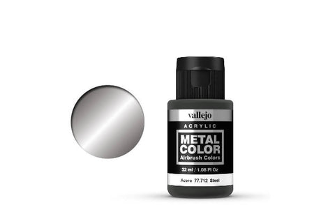 Vallejo Metal Color Steel 32ml Acrylic Paint