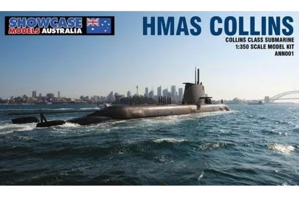 1:350 Showcase Models HMAS Collins Plastic Model Kit - *Australian Decals*