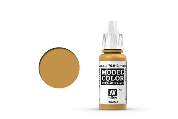 Vallejo Model Colour #121 Yellow Ochre 17 ml Acrylic Paint. [70.913]