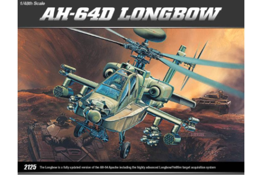 1:48 ACADEMY AH-64D Longbow Apache Plastic Model Kit