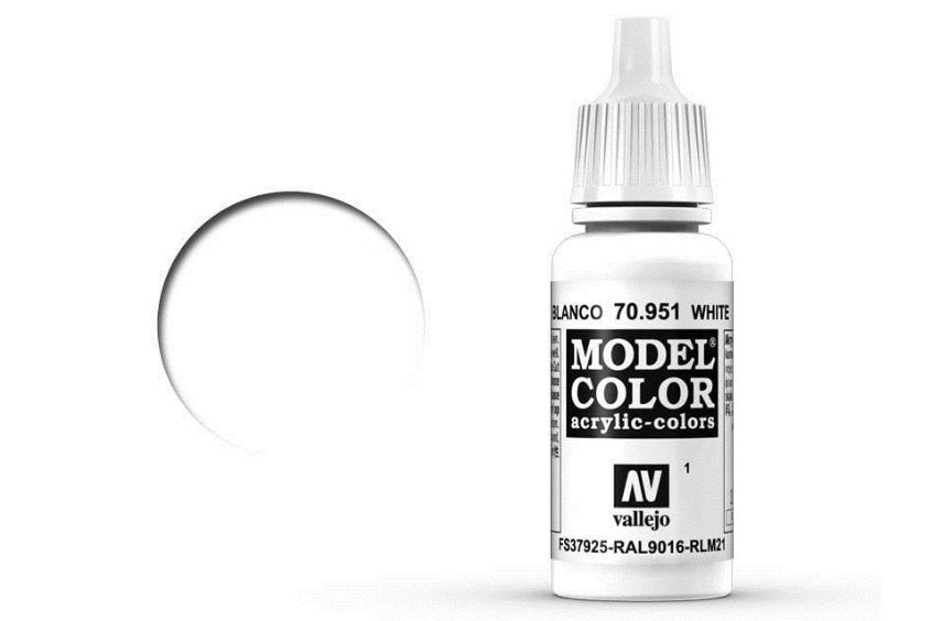 VALLEJO Model Colour #001 White 17 ml Acrylic Paint