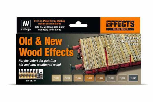 Vallejo Model Air - Effects 8 Colour Set Old And New Wood Effects by Scratchmod 17ml